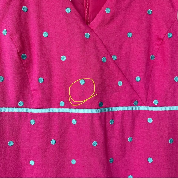 •Talbots Kids• Sleeveless Linen Blend Polka Dot Dress - Size 14 - Picture 8 of 9